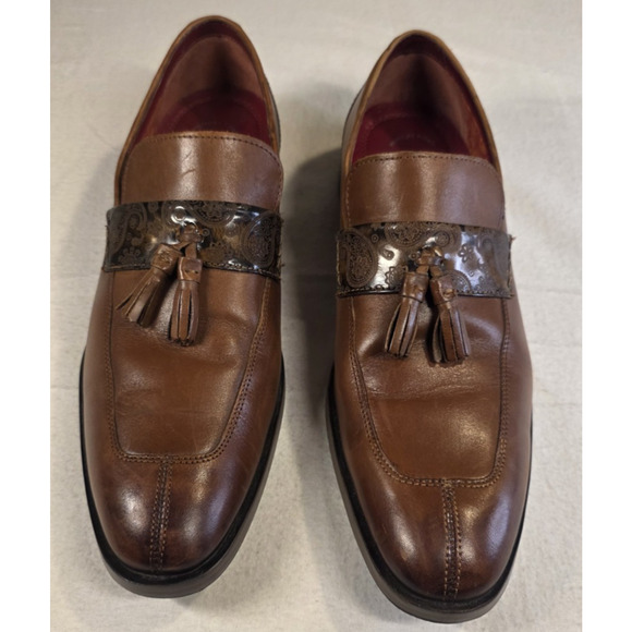 Stacy Adams Quinby Mock Toe Brown Leather Shoes‎ Size 11 Mens Paisley main image 6